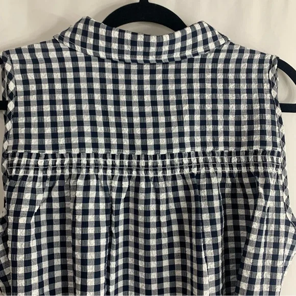 NWT Tommy Hilfiger Navy Gingham Sleeveless Belted Midi Dress, size 10 - Picture 12 of 16